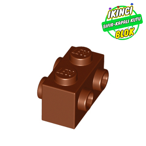 LEGO® 1 x 2 Çift Taraf Studlı Tuğla Kızıl Kahverengi Sıfır