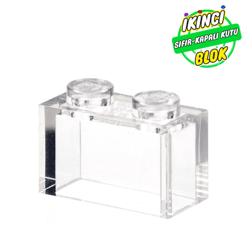 LEGO® 1 x 2 Tuğla Alt Bağlantısız Şeffaf Sıfır