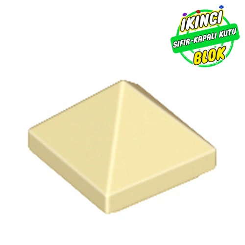 LEGO® Slope 45° 1 x 1 x 2/3 Quadruple Convex [Pyramid] Bej Sıfır