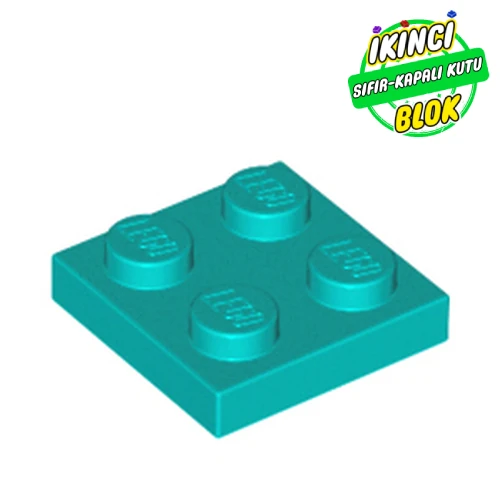 LEGO® Plate 2 x 2 Koyu Turkuaz Sıfır