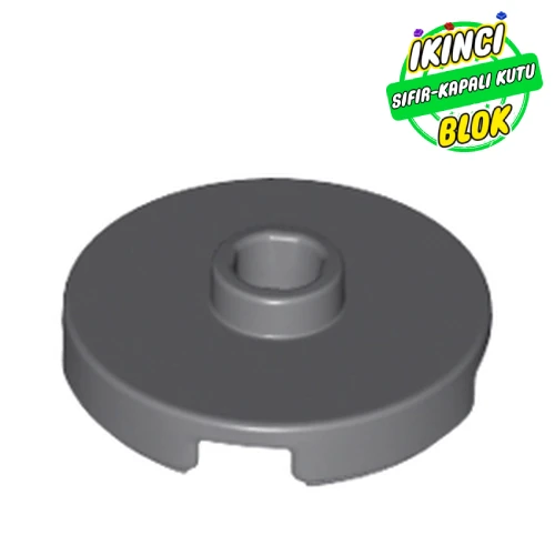 LEGO® Plate Special Round 2 x 2 with Center Stud (Jumper Plate) Koyu Mavimsi Gri Sıfır
