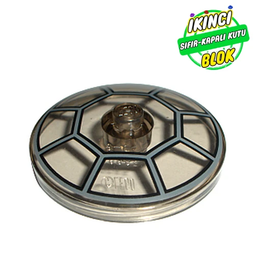 LEGO® Dish 4 x 4 Inverted [Radar] with Cockpit Print Şeffaf Kahverengi Sıfır