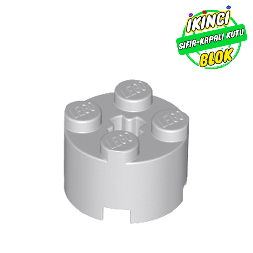 LEGO® 2 x 2 Kavisli Daire Tuğla Aks Boşluklu Açık Mavimsi Gri Sıfır