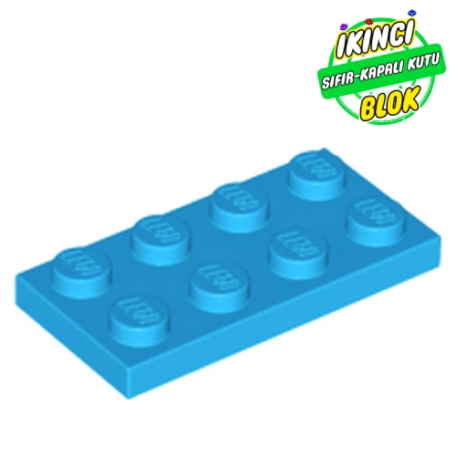 LEGO® Plate 2 x 4 Koyu Azur Sıfır