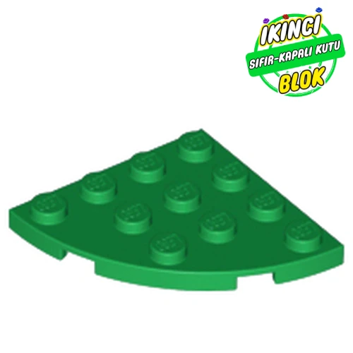 LEGO® Plate Round Corner 4 x 4 Yeşil Sıfır