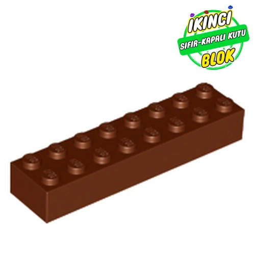 LEGO® Brick 2 x 8 Kırmızımsı Kahverengi Sıfır