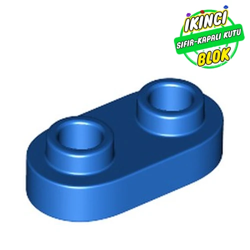 LEGO® Plate Special 1 x 2 Rounded with 2 Open Studs Mavi Sıfır