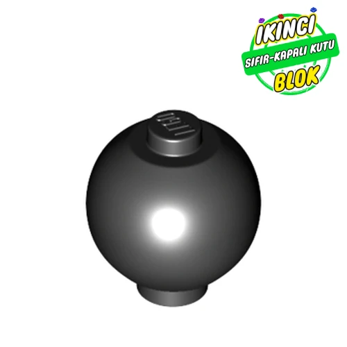 LEGO® Brick Round 2 x 2 Sphere with Stud [Plain] Siyah Sıfır