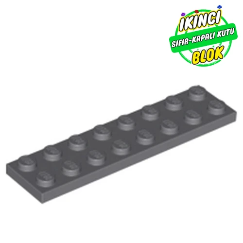 LEGO® Plate 2 x 8 Koyu Mavimsi Gri Sıfır