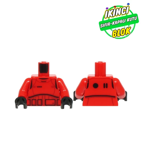 LEGO® Torso Armor, Praetorian Guard Print, Red Arms, Black Hands Kırmızı Sıfır