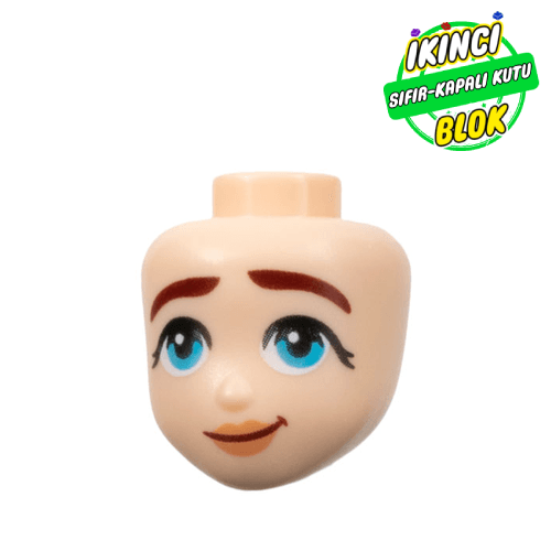 LEGO® Friends Tarzı Natural İfadeli Kahverengi Kaşlı Kadın Kafası Hafif Nuga Sıfır