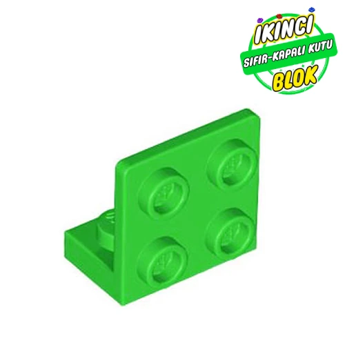 LEGO® 1 x 2 ve 2 x 2 Ters yönlü Bağlantı Parlak Yeşil Sıfır