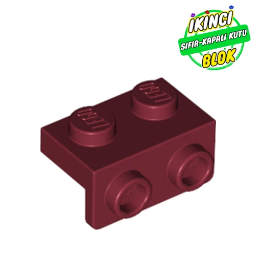 LEGO® 1 x 2 ve 1 x 2 Braket Koyu Kırmızı Sıfır
