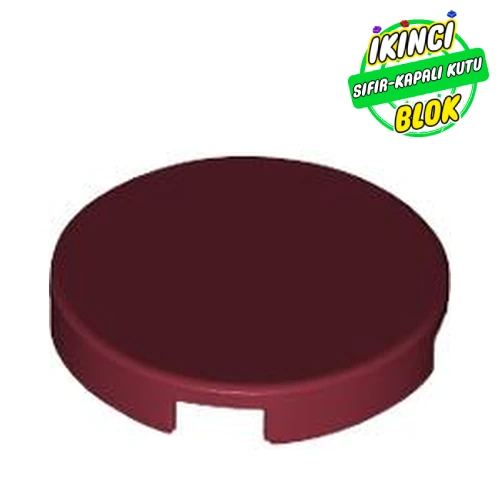 LEGO® Tile Round 2 x 2 with Bottom Stud Holder Koyu Kırmızı Sıfır