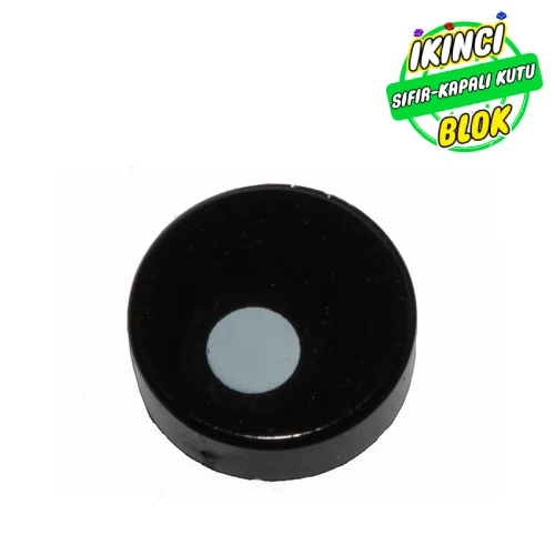 LEGO® Tile Round 1 x 1 with White Dot/Circle/Eye print Siyah Sıfır