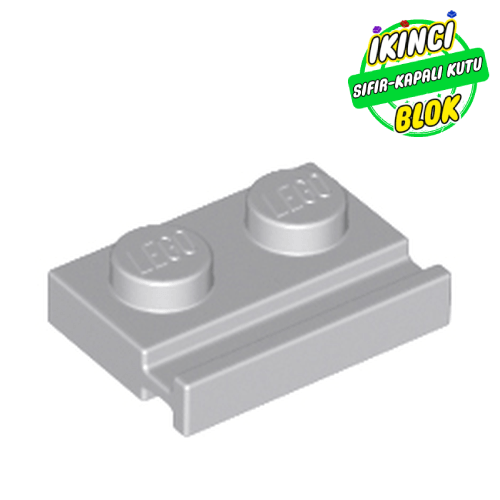 LEGO® 1 x 2 Eşik Raylı Plaka Açık Mavimsi Gri Sıfır