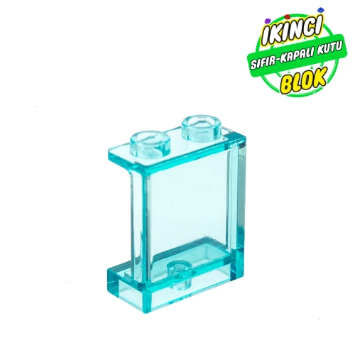 LEGO® 1 x 2 x 2 Yan destekli Panel Şeffaf Açık Mavi Sıfır