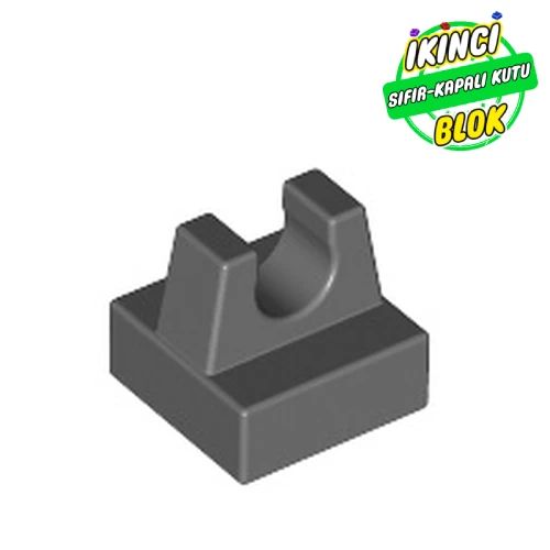 LEGO® Tile Special 1 x 1 with Clip with Rounded Tips Koyu Mavimsi Gri Sıfır