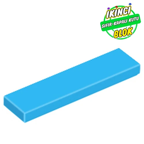 LEGO® Tile 1 x 4 with Groove Koyu Azur Sıfır