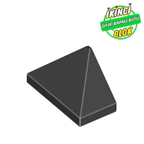 LEGO® 2 x 1 Üçlü Alt Stud Bağlantılı 45 Derece Eğimli Parça Siyah Sıfır