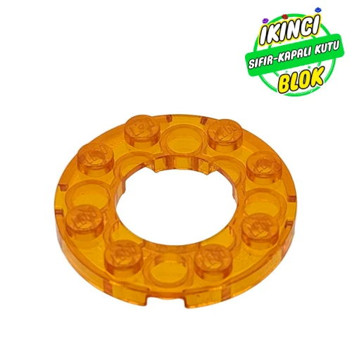 LEGO® Plate Round 4 x 4 with 2 x 2 Round Opening Şeffaf Turuncu Sıfır
