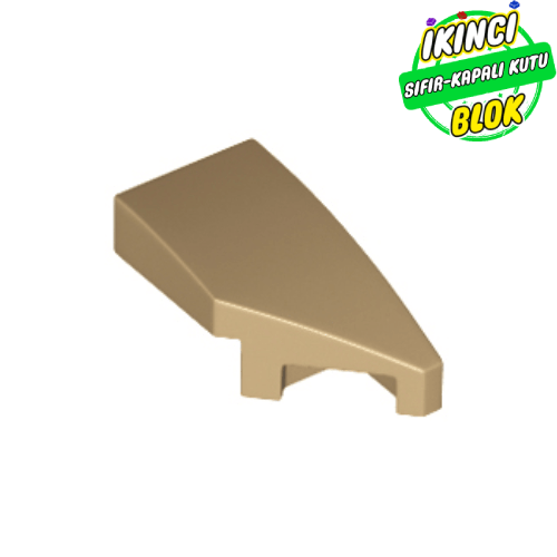 LEGO® 2 x 1 x 2/3 Eğimli Parça Sağ Koyu Bej Sıfır