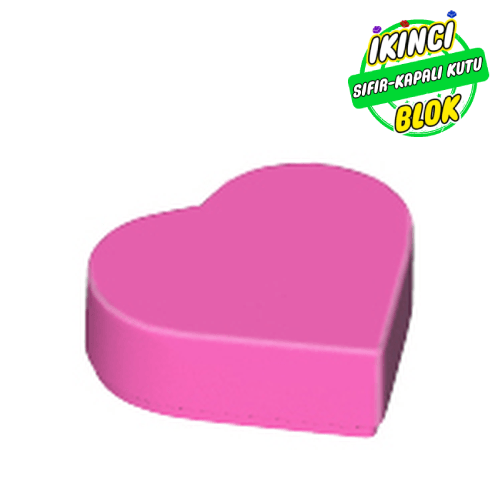LEGO® Kalp Düz Plaka Koyu Pembe Sıfır