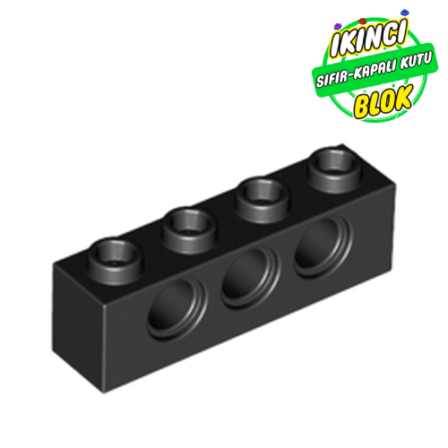 LEGO® 1 x 4 3 Pimli Technic Tuğla Siyah Sıfır