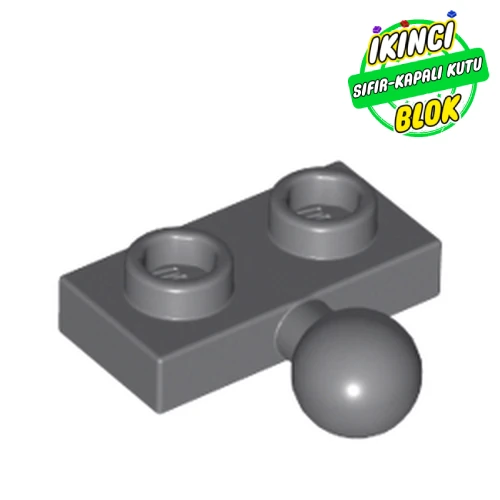 LEGO® Plate Special 1 x 2 with 5.9mm Centre Side Towball Koyu Mavimsi Gri Sıfır