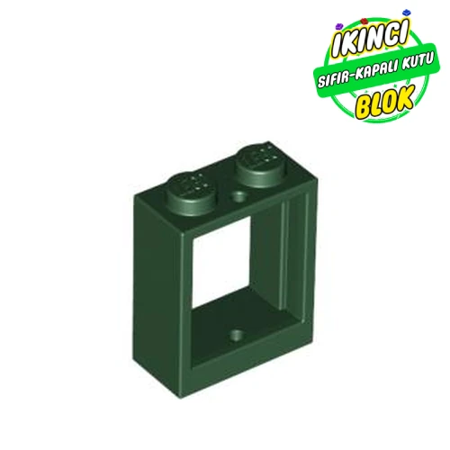 LEGO® Window 1 x 2 x 2 Flat Front Koyu Yeşil Sıfır