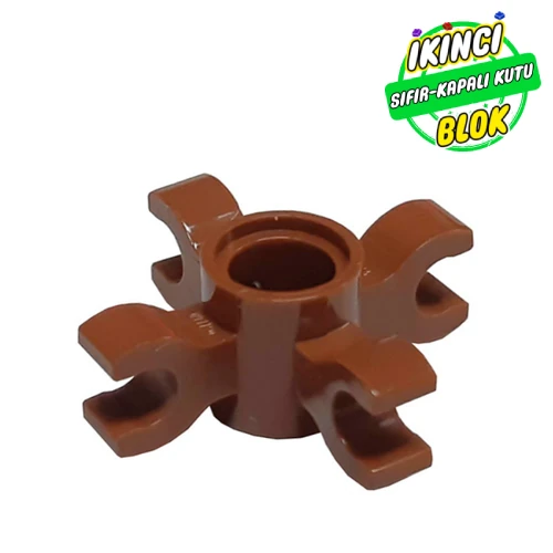 LEGO® Technic Pin Connector Round with 4 Clips Kırmızımsı Kahverengi Sıfır