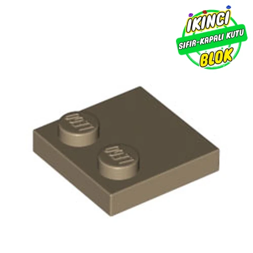 LEGO® 2 x 2 Modifiye Düz Plaka 2 birim çıkışlı Koyu Bej Sıfır