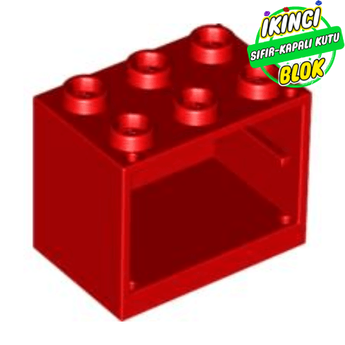 LEGO® 2 x 3 x 2 Hazne Üst İçi Boş Bağlantılı Kırmızı Sıfır