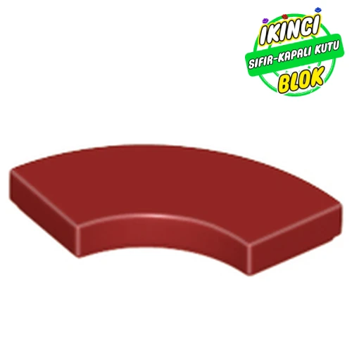 LEGO® Tile 2 x 2 Curved, Macaroni Koyu Kırmızı Sıfır