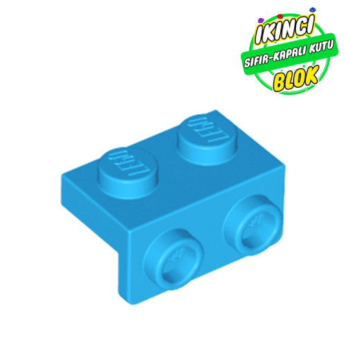 LEGO® 1 x 2 ve 1 x 2 Braket Koyu Turkuaz Sıfır