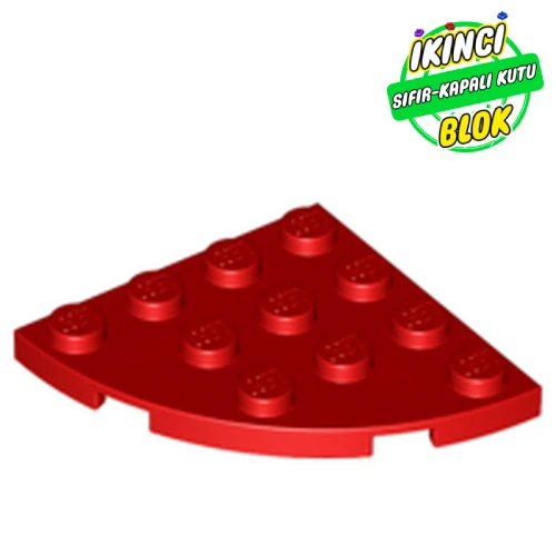 LEGO® Plate Round Corner 4 x 4 Kırmızı Sıfır