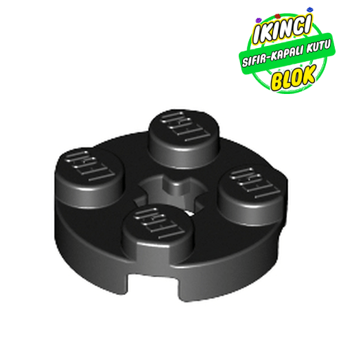 LEGO® 2 x 2 Aks Girişli Daire Plaka Siyah Sıfır