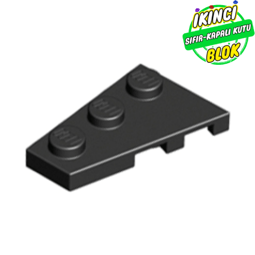 LEGO® 3 x 2 Üçgen Plaka Sol Siyah Sıfır