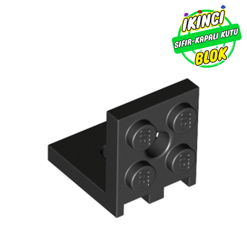 LEGO® 2 x 2 ve 2 x 2 Braket 2 Delikli Siyah Sıfır