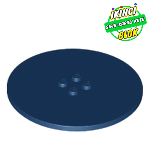 LEGO® 8 x 8 Düz Daire Plaka 4 Stud Merkezli Koyu Mavi Sıfır