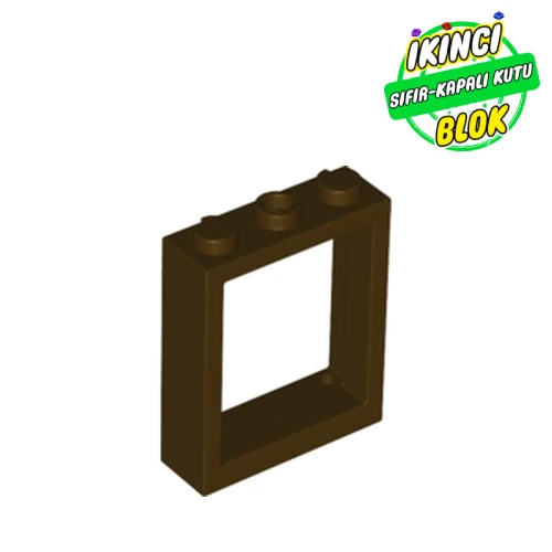 LEGO® Window Frame 1 x 3 x 3 Koyu Kahverengi Sıfır