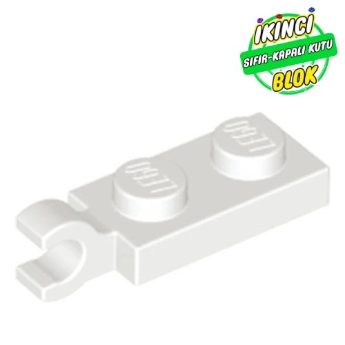 LEGO® Plate Special 1 x 2 with Clip Horizontal on End Beyaz Sıfır