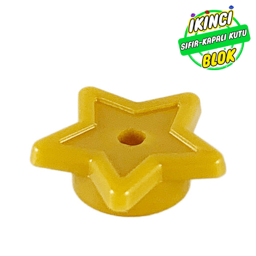 LEGO® 1 x 1 Yıldız Desenli Kavisli Plaka Metalik Altın Sıfır