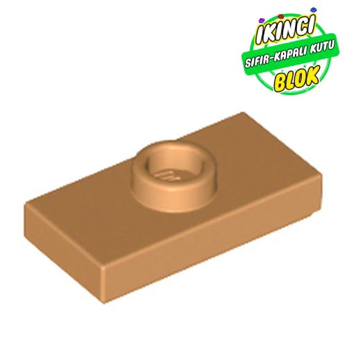 LEGO® Plate Special 1 x 2 with 1 Stud with Groove and Inside Stud Holder (Jumper) Orta Nugat Sıfır