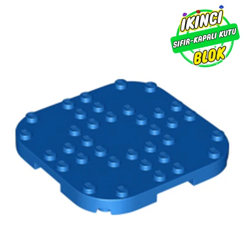 LEGO® Plate Round Corners 8 x 8 x 2/3 Circle with Reduced Knobs Mavi Sıfır