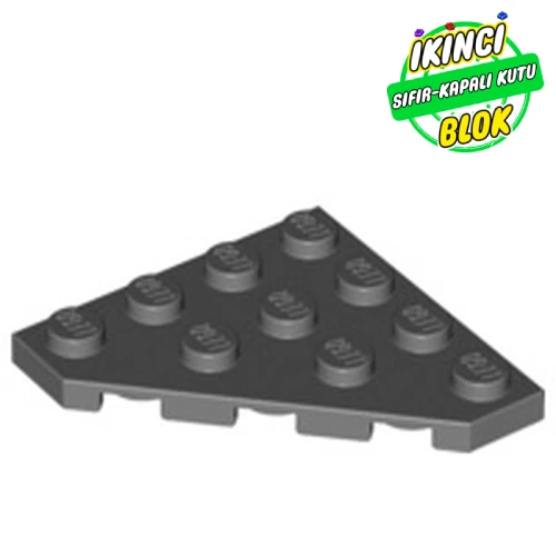 LEGO® Wedge Plate 4 x 4 Cut Corner Koyu Mavimsi Gri Sıfır