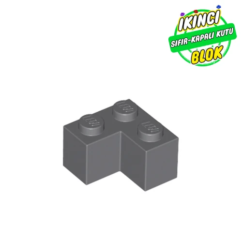LEGO® Brick 2 x 2 Corner Koyu Mavimsi Gri Sıfır