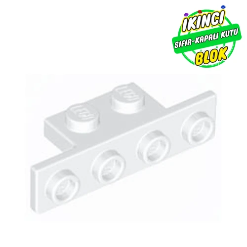 LEGO® Bracket 1 x 2 - 1 x 4 [Rounded Corners at Bottom, Square Corners at Top] Beyaz Sıfır