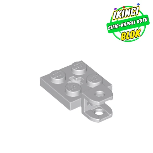 LEGO® Plate Special 2 x 2 with Towball Socket, Short, Flattened with Holes and Axle Hole in Center Açık Mavimsi Gri Sıfır