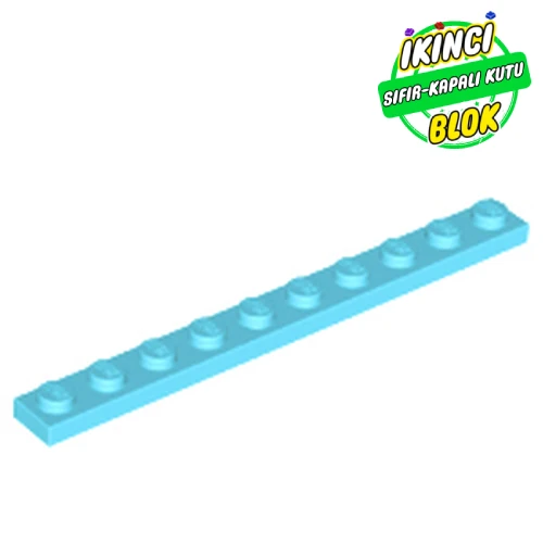 LEGO® Plate 1 x 10 Orta Azur Sıfır